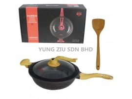 HSD-LV001#32CM MARBLE NON STICK PAN(HSD)